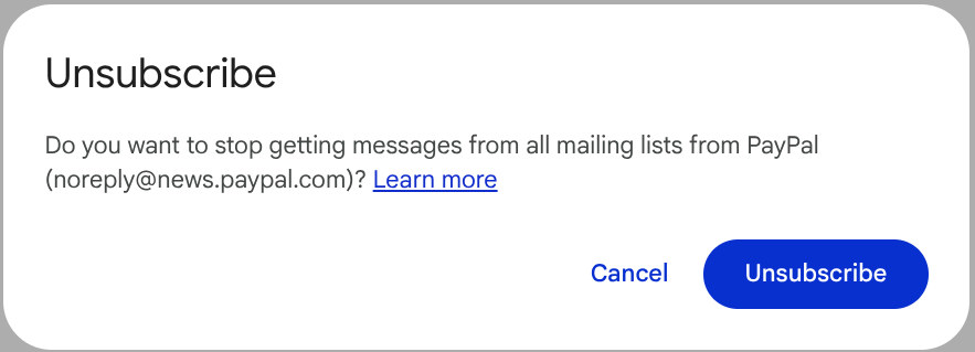 unsubscribe confirmation
